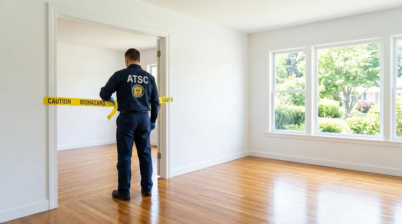 Certified biohazard cleanup crew performing Decomposition Cleanup in Romeoville